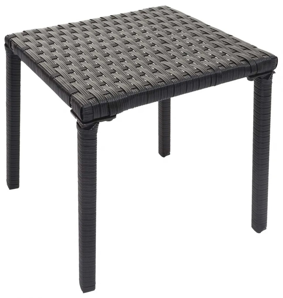 Set 2 záhradných lehátok HWC-E27, polyratan - béžové vankúše - čierna