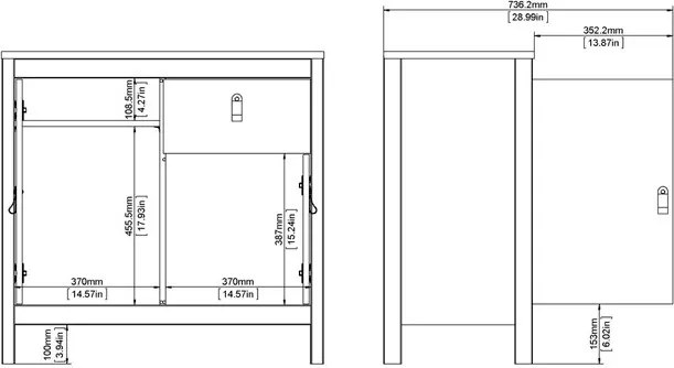 KOMODA TWO REE 82 cm II čierna