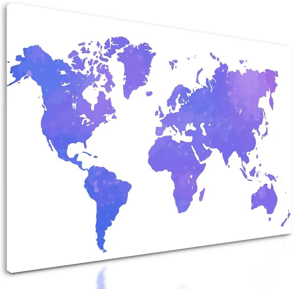 Obraz zaujímavá mapa sveta v fialovom prevedení