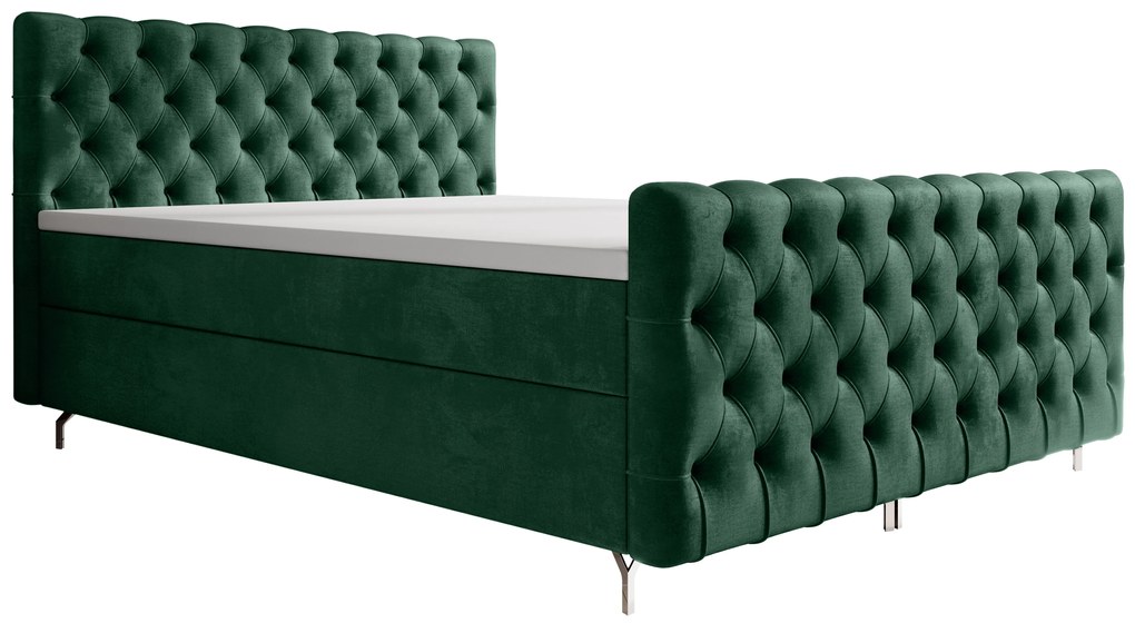 Manželská posteľ 140 cm Clinton Comfort (smaragdová) (s roštom, s úl. priestorom). Vlastná spoľahlivá doprava až k Vám domov. 1082226