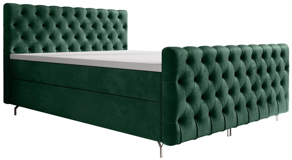 Manželská posteľ 200 cm Clinton Bonell (smaragdová) (s roštom, s úl. priestorom). Vlastná spoľahlivá doprava až k Vám domov. 1082184