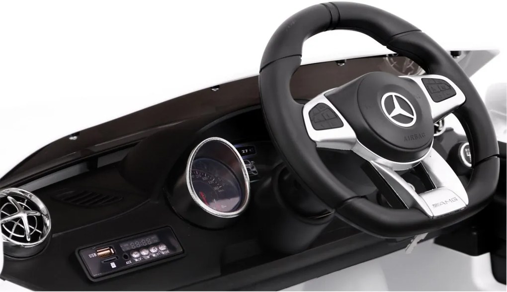 LEAN TOYS ELEKTRICKÉ AUTÍČKO MERCEDES AMG SL65 - NELAKOVANÉ - BIELE - MOTOR 2x35W - BATÉRIA 12V/7Ah - 2023