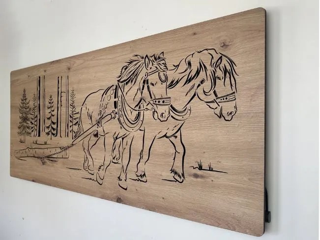 Led obraz s koňmi na batériu