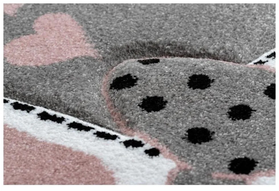Detský kusový koberec Kitty sivý kruh 140cm