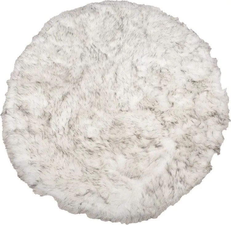 Biely melírovaný okrúhly koberec Ruggy - Ø 100*3 cm