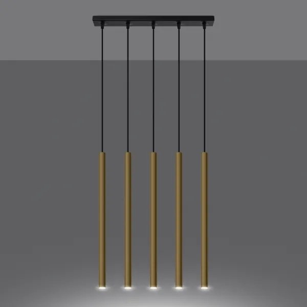 Sollux SL.1198 - Luster na lanku PASTELO 5xG9/8W/230V zlatá