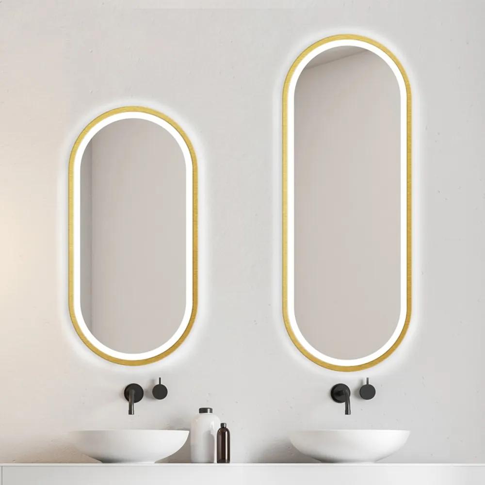 Zrkadlo Zeta Gold LED Rozmer zrkadla: 40 x 80 cm