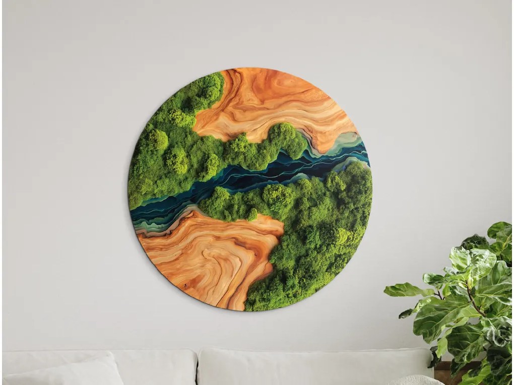 drevko |  Tlačený machový obraz Vyváženosť (imitácia)  45 x 45 cm