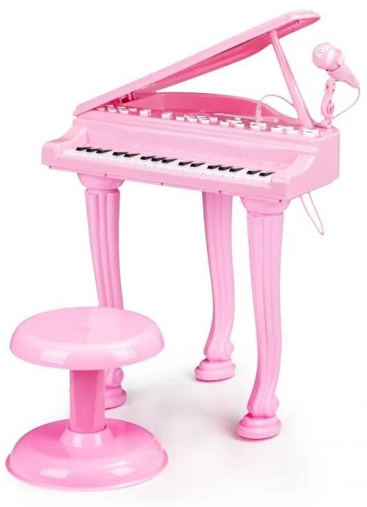 Piano pre deti s mikrofónom a stoličkou | Pink