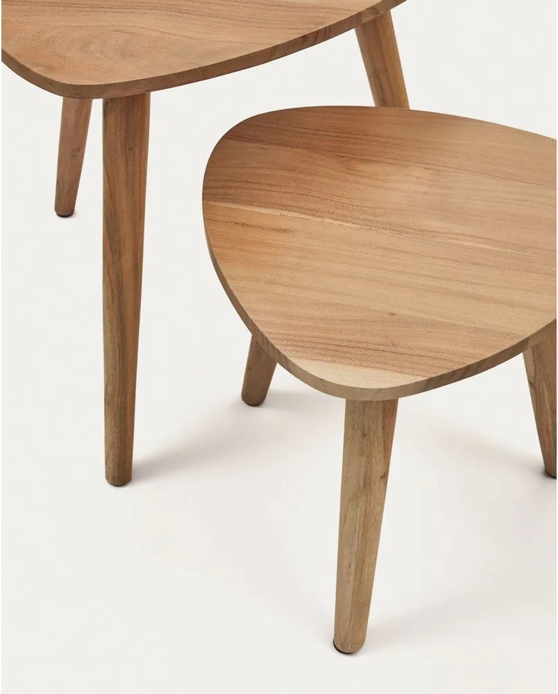 Odkladacie stolíky v súprave 2 ks z masívu akácie 60x61 cm Duvani – Kave Home