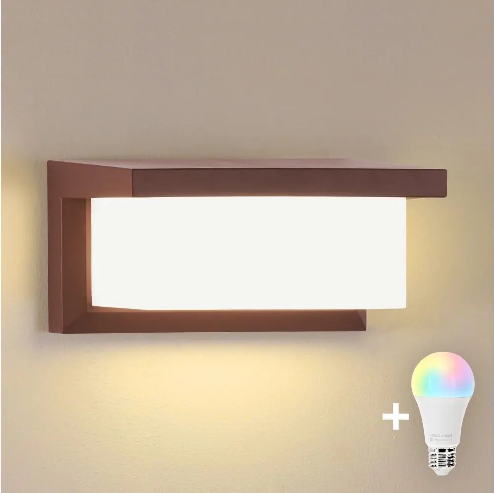 BRILAGI - LED RGBW Vonkajšie nástenné svietidlo BRICKY 1xE27/12W/230V hnedá IP54