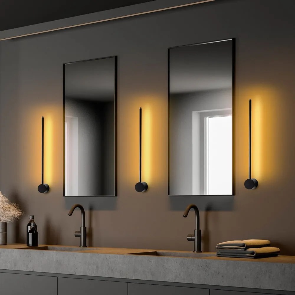 Čierne LED nástenné svietidlo ø 7 cm Sword – Opviq lights