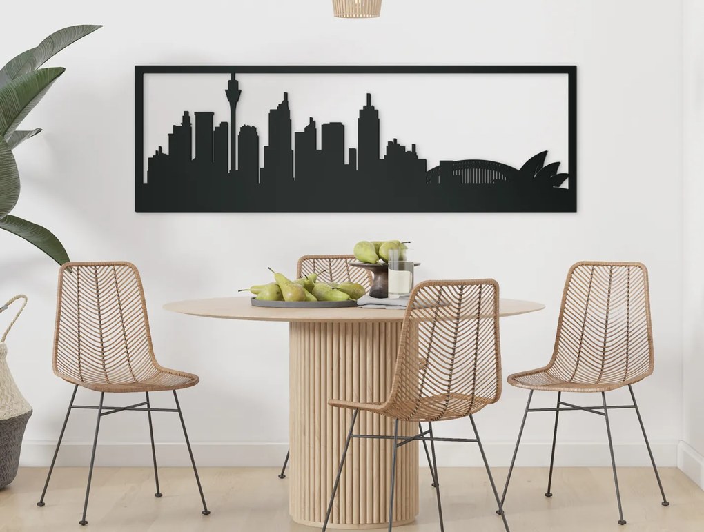 drevko Obraz Sydney panoráma Rozmer obrazu: 29,5 x 89 cm, Farba dekorácie: Čierna