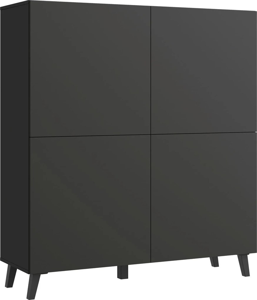 XXXLutz VYSOKÁ KOMODA, čierna, 120/128/39 cm P & B - Online Only drobný nábytok - 002778008202