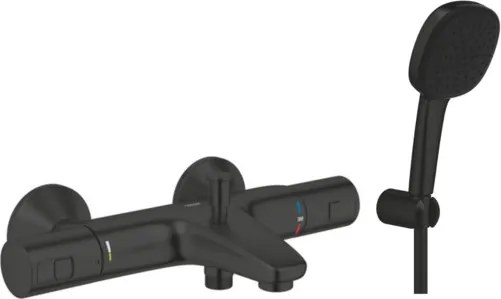 Vaňová batéria Grohe so sprchovým setom 150 mm matná čierna GBAL5