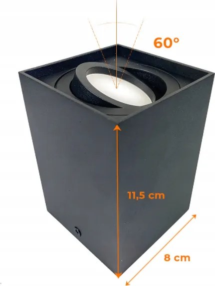 BERGE Podhľadové bodové svietidlo 6686 výklopné štvorec - biela - 115mm