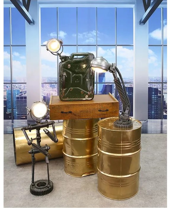 Stojaca lampa industry metal hand made BLACK ROBOT 80*30