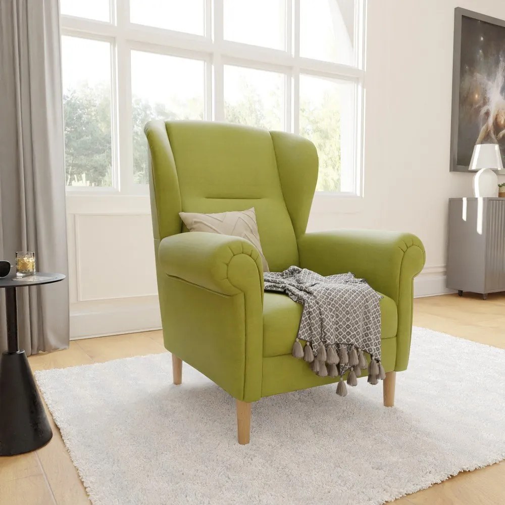 Zelené kreslo ušiak Swan – Ropez