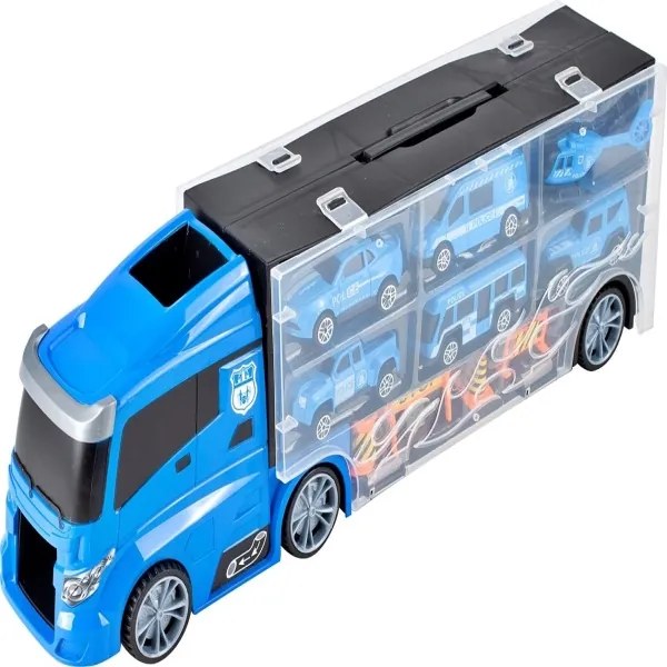 Nákladné policajné auto s vozidlami