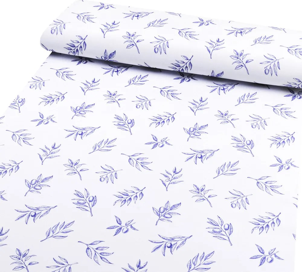 Biante Teflónové prestieranie na stôl TF-114 Modré olivové vetvičky na bielom 35x45 cm