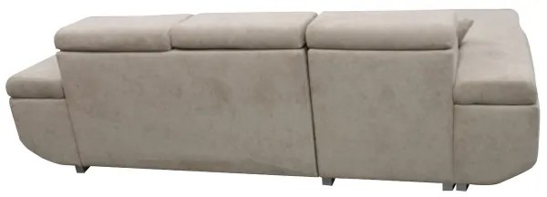 Rozkladacia rohová sedacia súprava s úložným priestorom do L CASTELO ľavá sivá