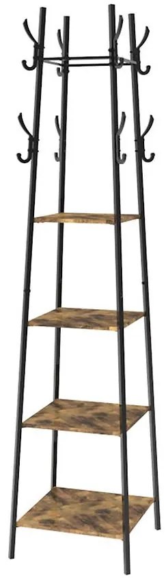 Vešiak s policami 9331 prírodné/čierna