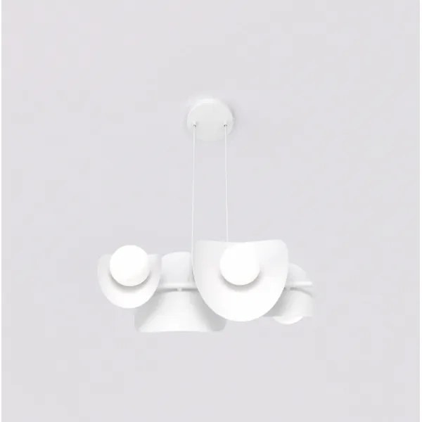 Luster na lanku ELEMENTI 4xG9/8W/230V biela