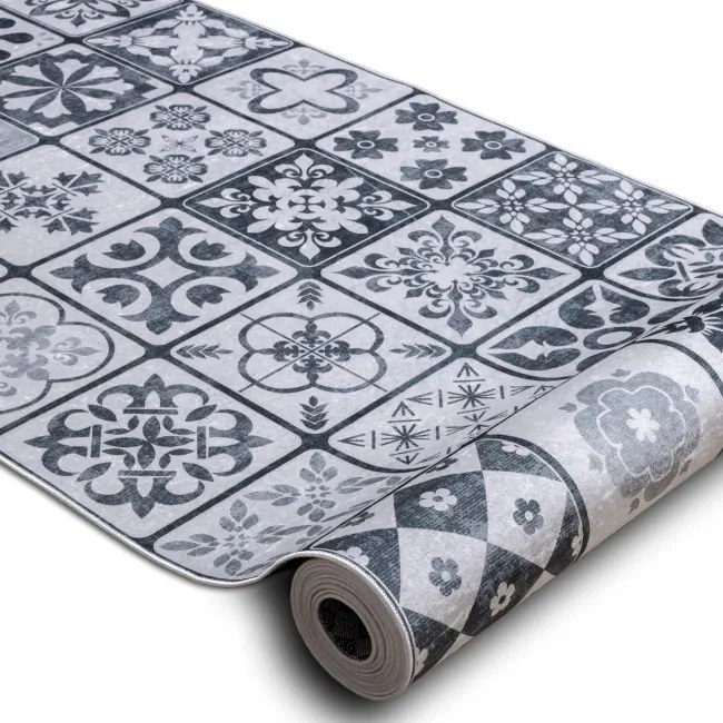 Protišmykový behúň LOTUS CLOVER 60970 sivý