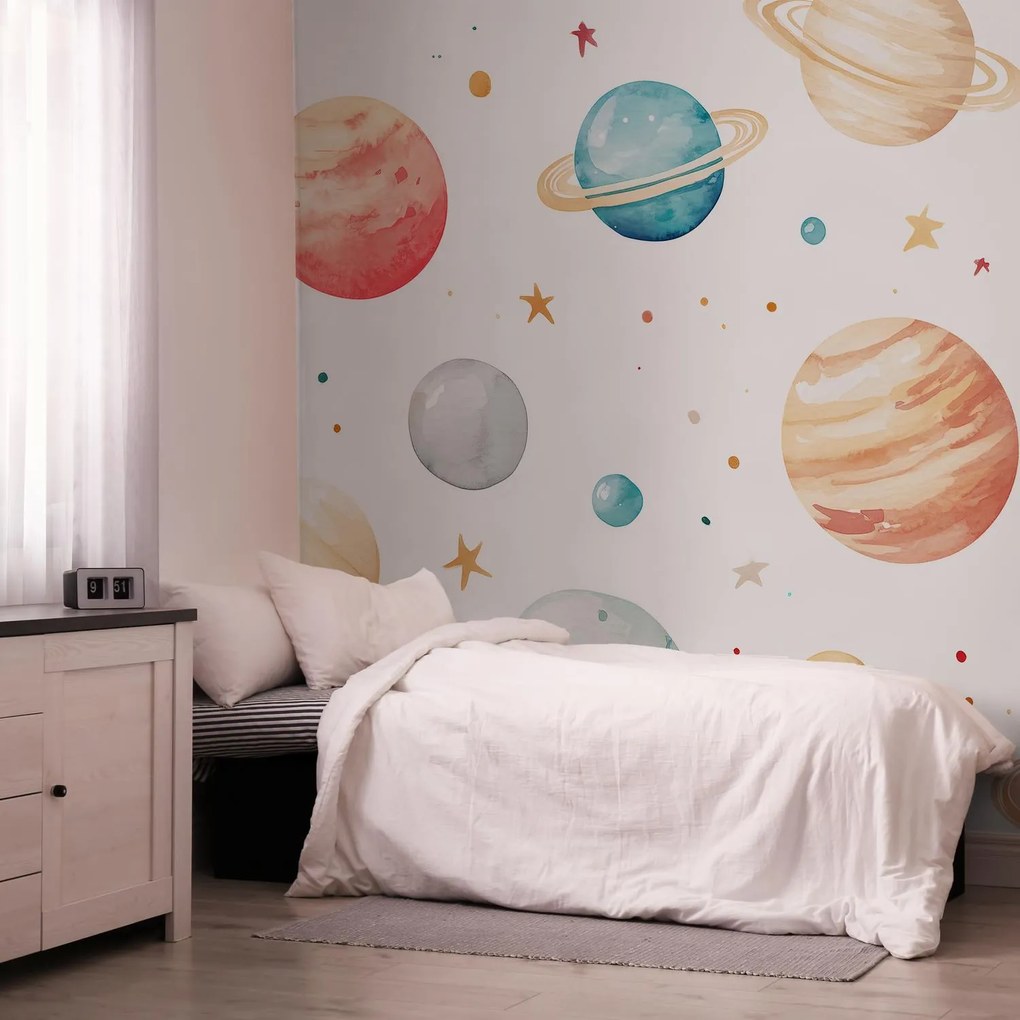 Fototapeta - Farebné planetky (147x102 cm)