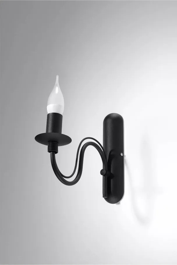 Čierne kovové nástenné svietidlo Fiorano – Sollux