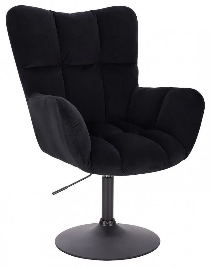 LuxuryForm DESIGN Otočné kreslo AURORA VELUR na čiernom tanieri - čierne