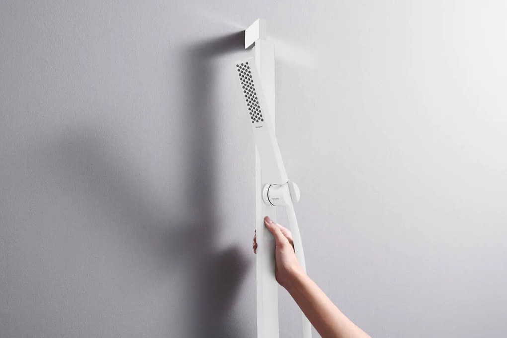 Hansgrohe Pulsify E, sprchová súprava 100 1jet EcoSmart+ so sprchovou tyčou 900 mm, biela matná, HAN-24381700