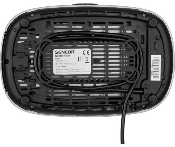 Sencor - Hriankovač s dvoma otvormi a rozpekačom 1000W/230V strieborná