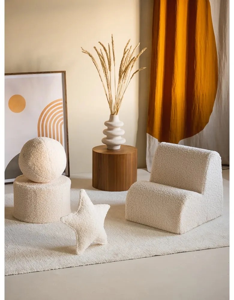 Krémové detské kresielko z textílie buklé Cloud – Wigiwama