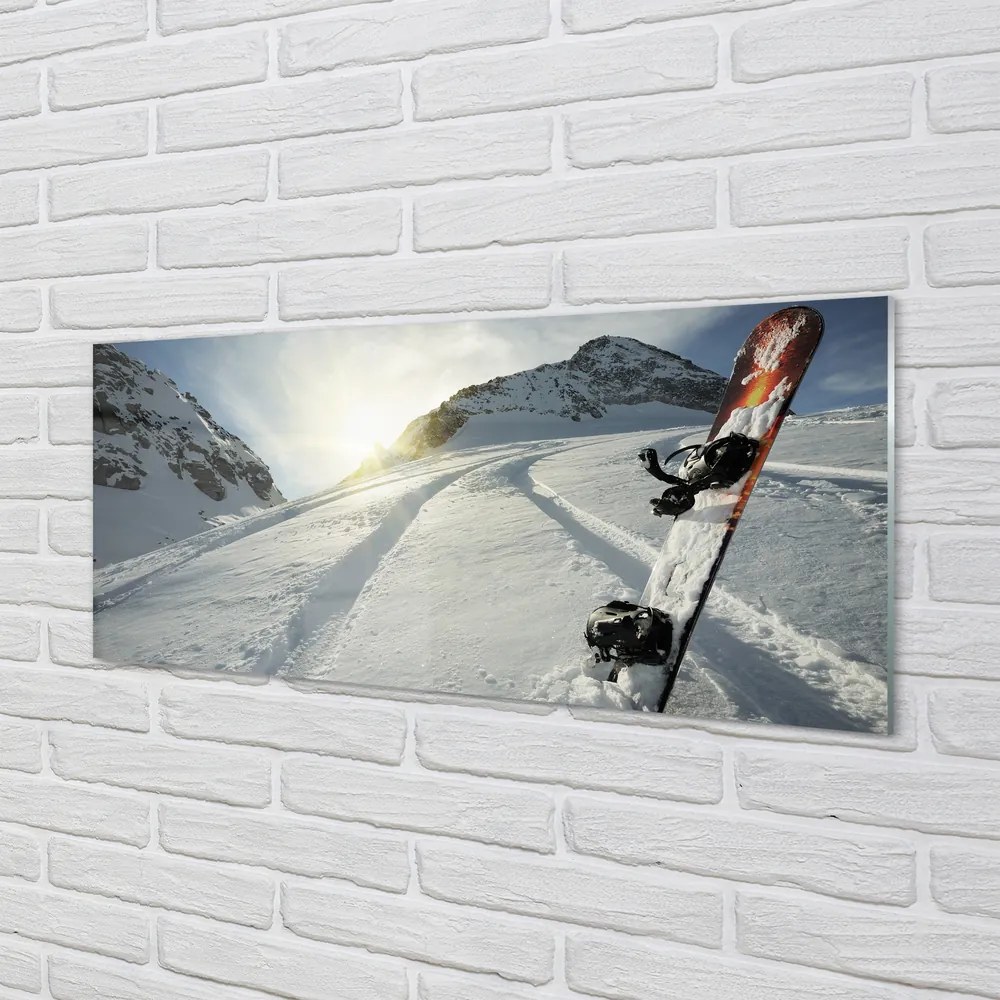 Obraz plexi Doska v snehu horách 120x60 cm