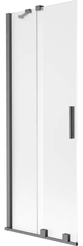 Mexen Velar, 2-krídlová posuvná vaňová zástena 75 x 150 cm, 8mm sklo námraza, grafit brúsený, 896-075-000-31-66