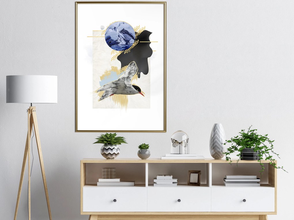 Artgeist Plagát - Antarctic Tern [Poster] Veľkosť: 20x30, Verzia: Zlatý rám