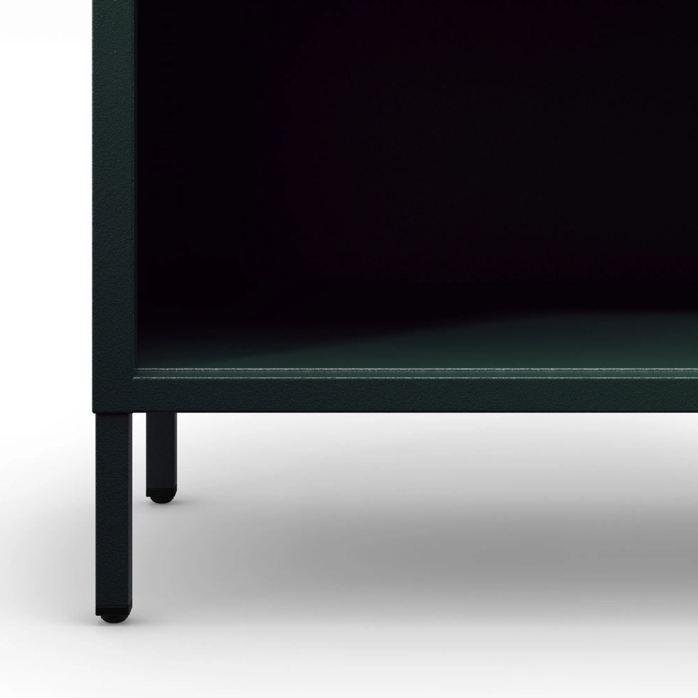 Nízky policový regál LUCA, 1000 x 900 x 350 mm, Modern: fľaškovo zelená farba