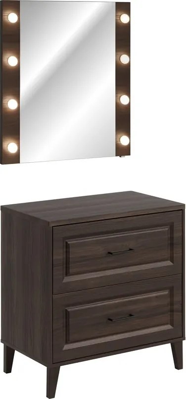Koupelnová sestava Dorothy s deskou a zrcadlem 80 cm dub ristretto