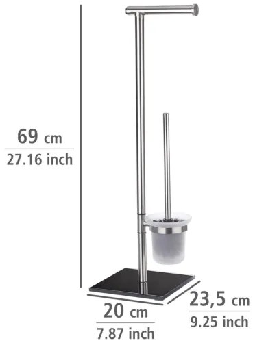 WENKO 20391100 - WC kefa LIMA 23,5x69 cm nerez/satén/čierna