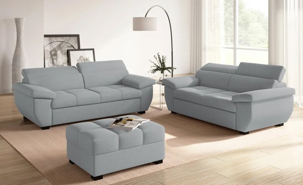 Dvojsedák Speedway, svetlo šedá látka