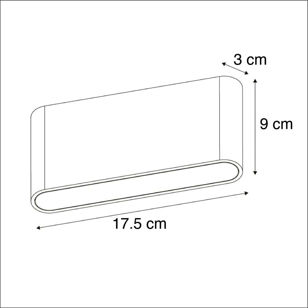 Moderné vonkajšie nástenné svietidlo biele 17,5 cm vrátane LED IP65 - Batt