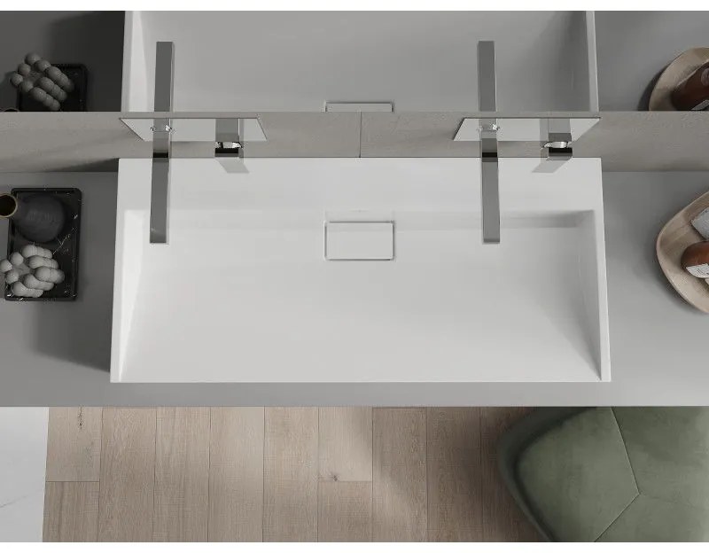 Mexen Ava, umývadlo na dosku z konglomerátu 100 x 46 cm, biela, 23011000