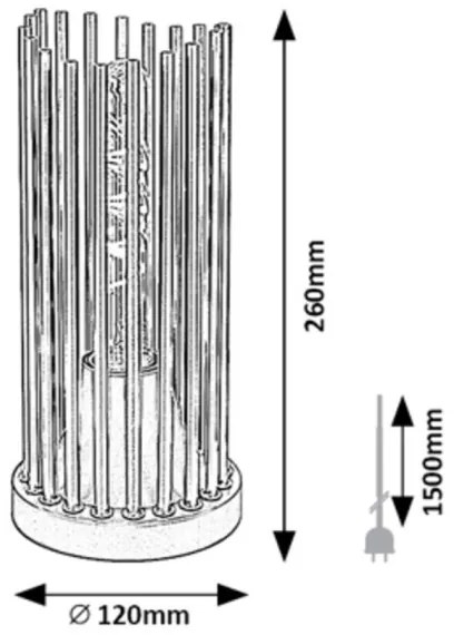 Rabalux 74021 - Stolná lampa ROXAS 1xE27/40W/230V