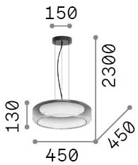 Ideal Lux 333045 TOPICO SP D45 závesné svietidlo D450mm LED 28W 2950/1340lm 3000K dymová