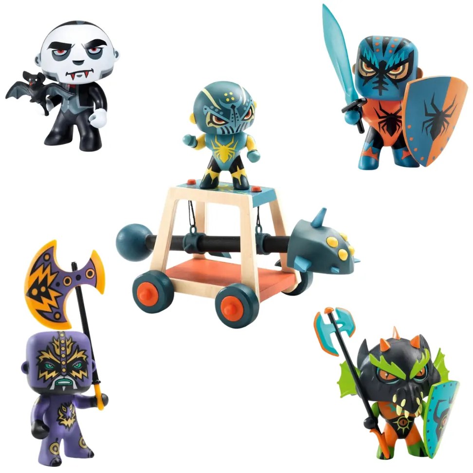 Balíček Arty Toys veľký - rytieri Spider a baranidlo & Flameo & Drack & Spider & Draculum