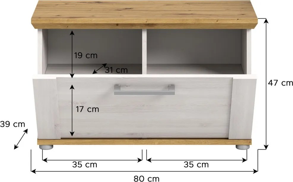 Predsieňová zostava Verona (5-dielna), sibírsky smrekovec/dub artisan