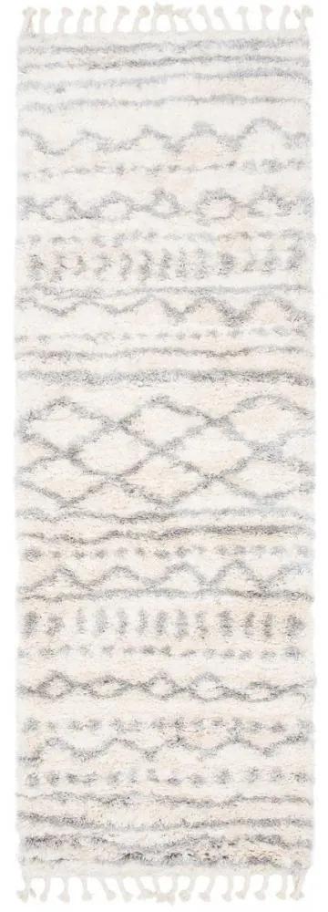 Kusový koberec shaggy Aron krémovo sivý atyp 70x250cm