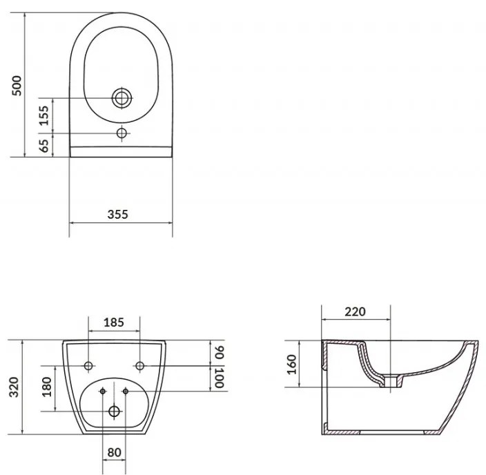 Cersanit Zen, závesný wc bidet, biela, K117-001