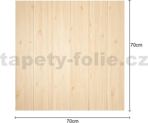 Samolepiace penové 3D panely W2-03, cena za kus, rozmer 70 x 70 cm, drevený obklad borovica prírodná, IMPOL TRADE